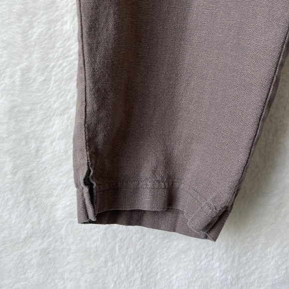 Eileen Fisher Womens Linen Ankle Pants Side Zip Size Petite L - Picture 3 of 13